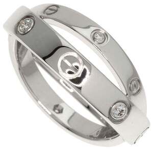 CARTIER Authentic 18k Silver Diamond Love Ring